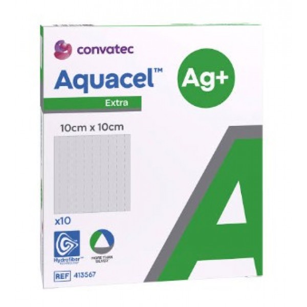 Aquacel Extra AG+ Hydrofiber Dressing 10x10cm